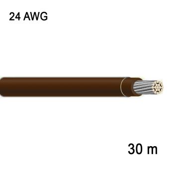 Fil en cuivre étamé multibrin - 1C/24 AWG - Brun - 30 m