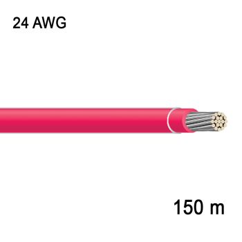 Fil en cuivre étamé multibrin - 1C/24 AWG - Rouge - 150 m