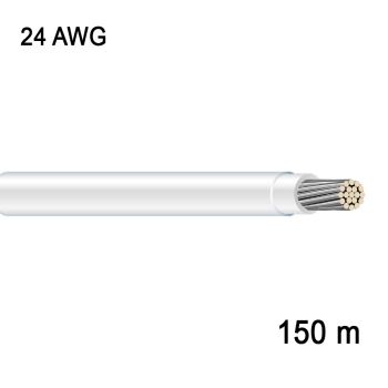 Fil en cuivre étamé multibrin - 1C/24 AWG - Blanc - 150 m