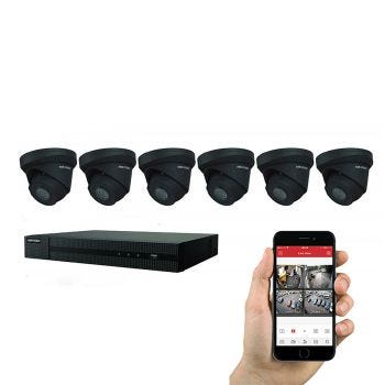 Système HIKVISION 6 caméras surveillance IR et NVR PoE 8 canaux - 8MP - Noir