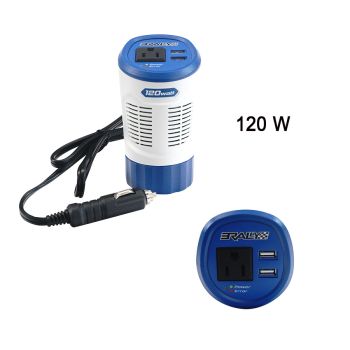 Onduleur de puissance pour véhicule/bateau avec 2 ports USB et prise CA - 120 W