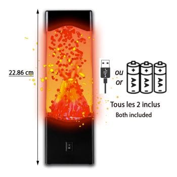 Lampe DEL avec volcan en éruption - 22.86 cm