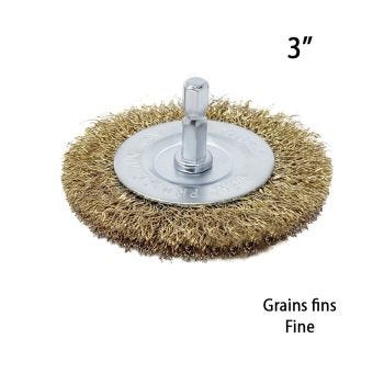 Wire Wheel Brush - Fine Grain - 3″