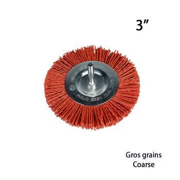 Brosse circulaire en nylon - Gros grains - 3″