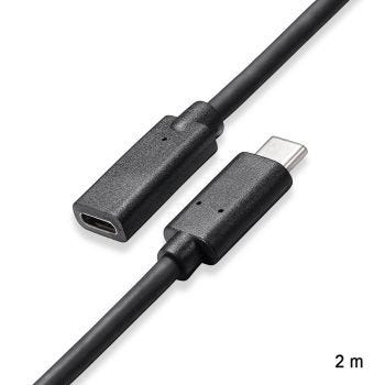 Câble d'extension USB-C mâle à femelle - Noir - 2 m