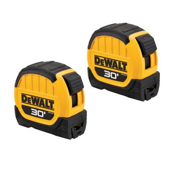 Heavy Duty Tape Measure with 1/8″ Marking - 30′ - 2-Pack