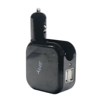 2-in-1 wall charger with cigarette lighter socket - 2 USB ports - 2.1 A