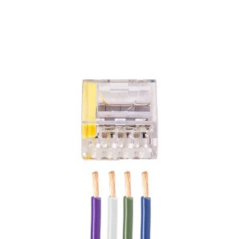 Push-In Splicing Connector - 4C/22-12 AWG - Yellow - 10-Pack