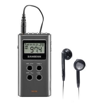 Radio portative AM/FM SANGEAN SG-110 avec écouteurs - Gris