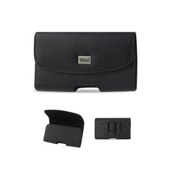 Horizontal Pouch with Magnetic Closure for Mobile Phone - 14.83 cm X 7.72 cm X 1.70 cm - Black