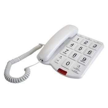 Large Button Landline Phone - White
