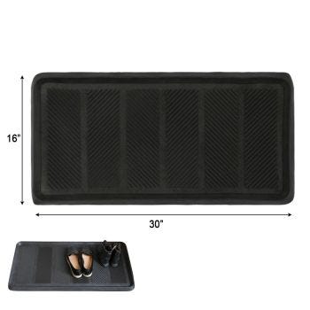 Rubber Boot Tray - Black - 16" X 30"