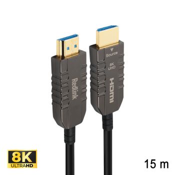 8K 48 Gbps HDMI 2.1 Male to Male Active Optical Cable - 15 m