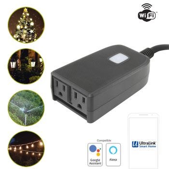 Dual Outdoor Wi-Fi Smart Plug - 125 V -15 A - IP44