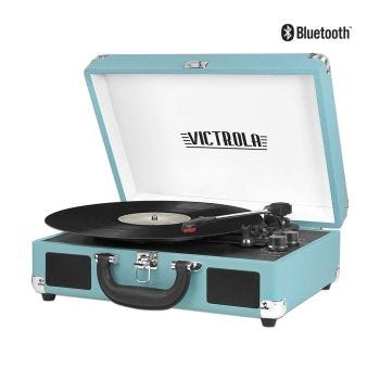 Table tournante Bluetooth en valise VICTROLA Journey - Turquoise