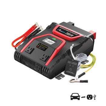 Onduleur pour véhicule avec 3 prises CA et 3 ports USB - 2000 W