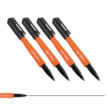 Marqueur permanent à pointe fine KLEIN TOOLS Skribes - Noir - Paquet de 4