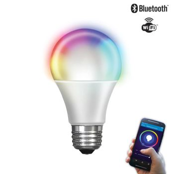 Wi-Fi Smart LED Light Bulb - A19 - 9 W - 120 V - E26 - CCT/RGB