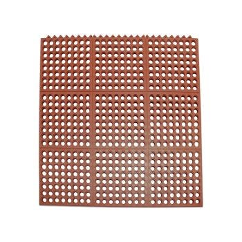 3 x 3 ft Industrial Interlocking Rubber Mat - Red
