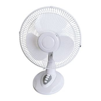 3-Speed Oscillating Table Fan - 12" - White