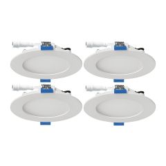 Ensemble de 4 luminaires encastrés DEL ultra minces - 4" -10W - TCC - Blanc